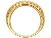 French Art Deco 18ct Gold Ribbed Design Ring