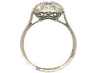 French Art Deco Platinum, Diamond Set Bombé Cluster Ring
