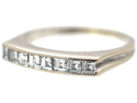 Art Deco 18ct White Gold, Diamond Half Hoop Eternity Ring