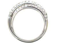 18ct White Gold & Diamond Triple Crossover Ring