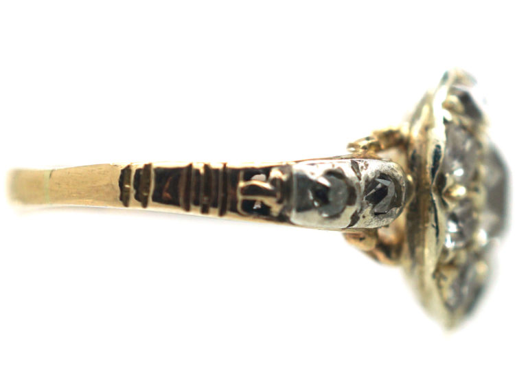 Georgian 18ct Gold Diamond Cluster Ring