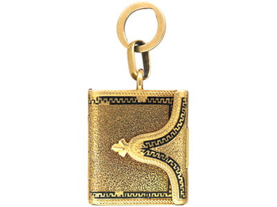 Victorian 18ct Gold Envelope Locket with Enamelled Lady & Eight Locket Compartments Inside