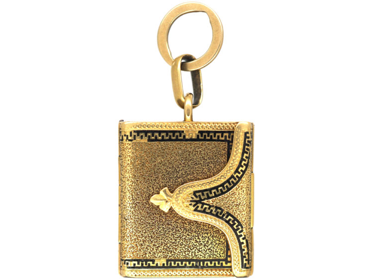 Victorian 18ct Gold Envelope Locket with Enamelled Lady & Eight Locket Compartments Inside