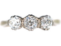Art Deco 18ct White Gold Three Stone Diamond Ring