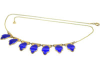 Silver Gilt & Blue Enamel Tulip Necklace by Andresen & Scheinpflug
