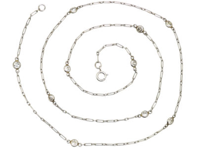18ct White Gold & Diamond Chain