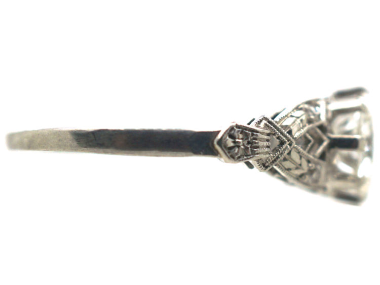 Art Deco Platinum Diamond Solitaire Ring