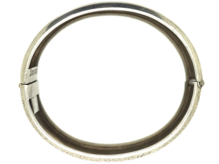 Victorian Wide Silver Engraved Bangle