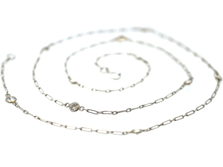 18ct White Gold & Diamond Chain