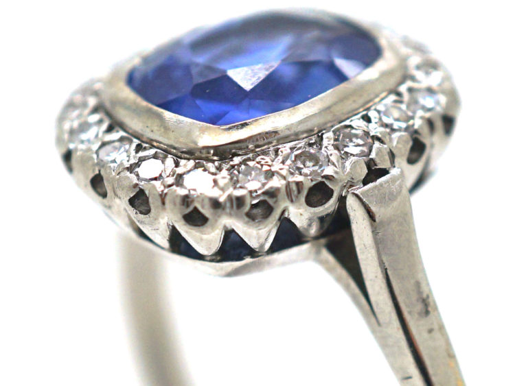 Art Deco Platinum, Sapphire & Diamond Ring