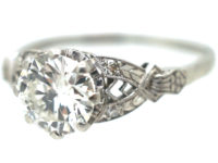 Art Deco Platinum Diamond Solitaire Ring