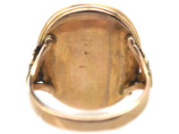 Georgian 9ct Gold & Carnelian Carved Intaglio Ring of a Coat of Arms