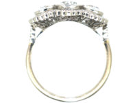 Edwardian Platinum & Diamond Triple Cluster Ring