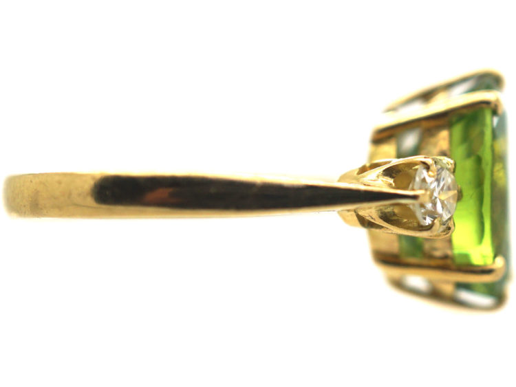 18ct Gold Peridot & Diamond Ring