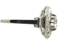 French Art Deco Platinum Octagonal Shaped Diamond Ring