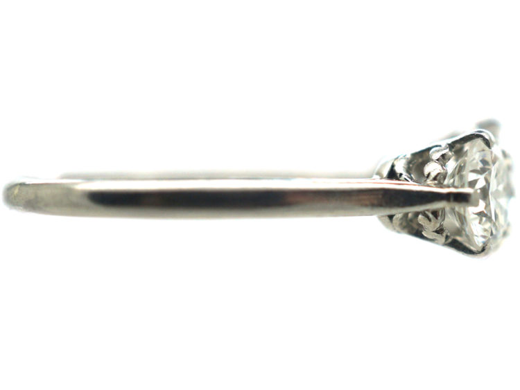 Art Deco Platinum Three Stone Diamond Ring