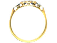 Art Deco 18ct Gold & Platinum, Sapphire & Diamond Ring