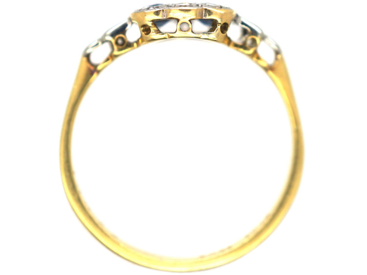 Art Deco 18ct Gold & Platinum, Sapphire & Diamond Ring