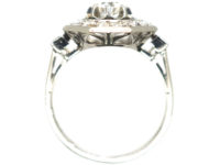 French Art Deco Platinum Octagonal Shaped Diamond Ring