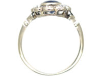 Art Deco Platinum, Sapphire & Diamond Cluster Ring