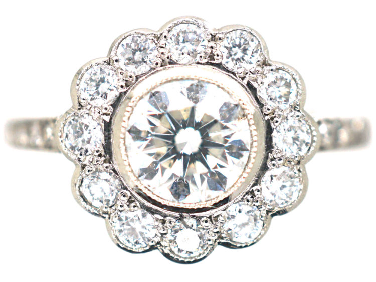 Platinum & Diamond Daisy Cluster Ring