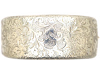 Victorian Wide Silver Engraved Bangle