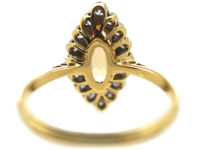 18ct Gold Topaz & Diamond Marquise Shaped Ring