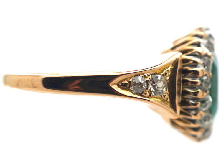 Victorian 18ct Gold, Emerald & Diamond Ring