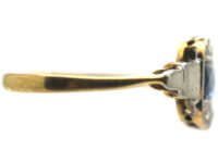 Art Deco 18ct Gold & Platinum, Sapphire & Diamond Ring