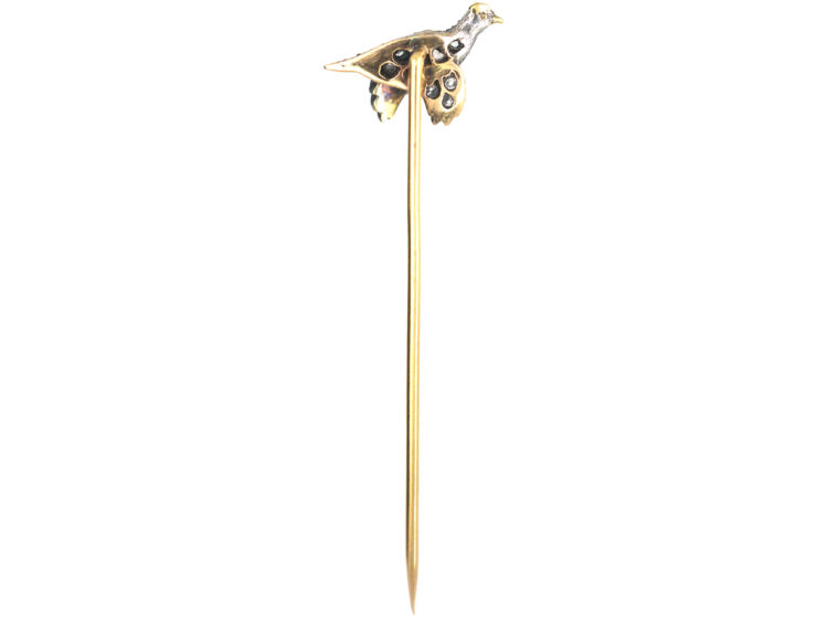 Edwardian Diamond Set Grouse in Flight Tie Pin