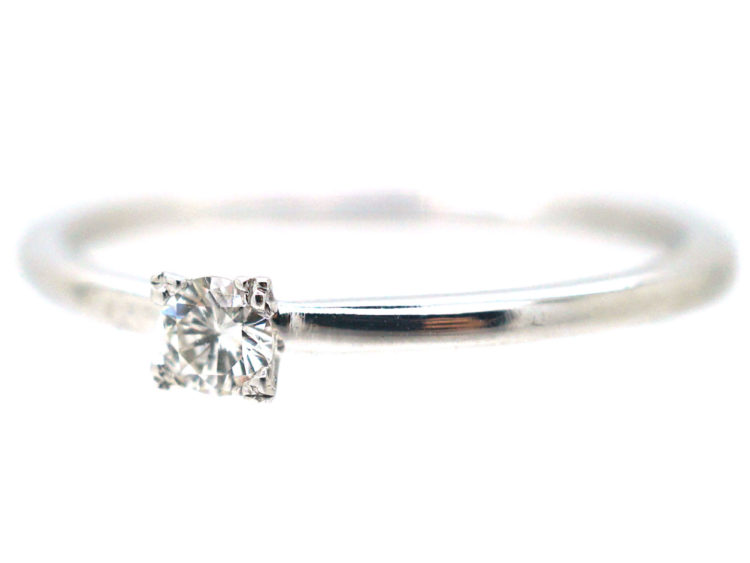 14ct White Gold Diamond Solitaire Ring by Bucherer