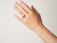 Victorian 18ct Gold Double Snake Ring set with Diamonds
