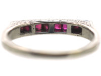 Art Deco 18ct White Gold & Ruby Half Eternity Ring