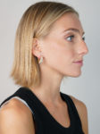 Retro 18ct Gold Diamond Set Hoop Earrings