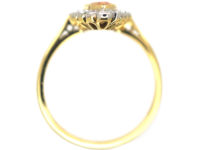 18ct Gold Topaz & Diamond Marquise Shaped Ring
