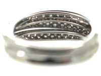18ct White Gold & Diamond Triple Crossover Ring