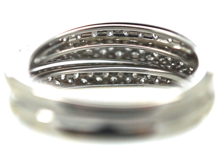 18ct White Gold & Diamond Triple Crossover Ring