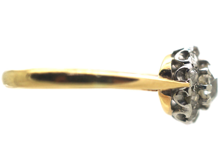 Art Deco 18ct Gold & Platinum, Diamond Daisy Cluster Ring