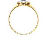 Edwardian 18ct Gold & Platinum, Sapphire & Diamond Cluster Ring