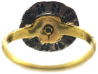 Stuart Rose Diamond Cluster Ring with Black Enamel Detail