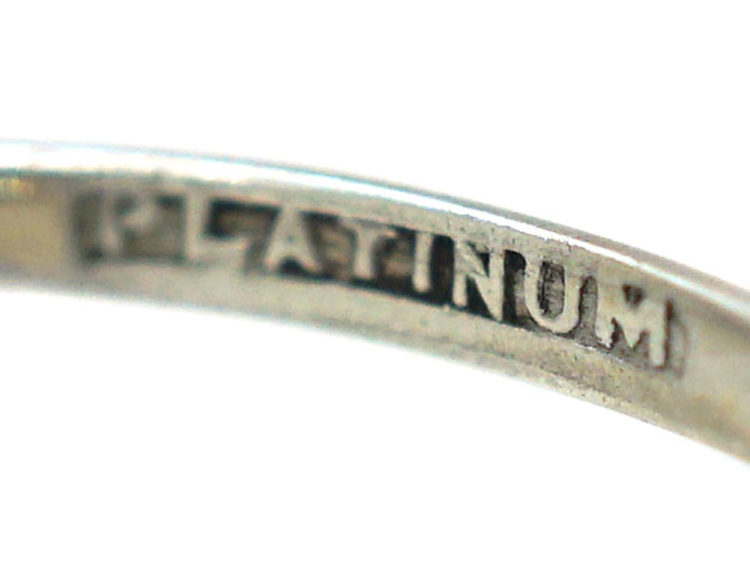 Art Deco Platinum Three Stone Diamond Ring