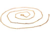 Edwardian 14ct Gold Baton & Trace Link Chain