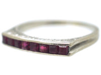Art Deco 18ct White Gold & Ruby Half Eternity Ring