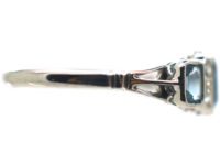 18ct White Gold, Aquamarine & Diamond Ring