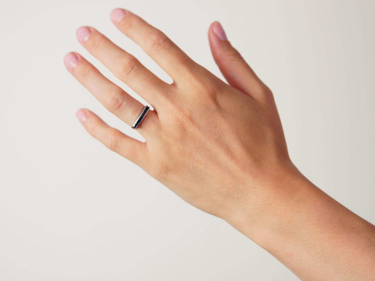 Art Deco 18ct White Gold & Sapphire Half Eternity Ring