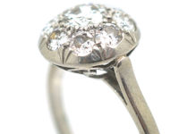 French Art Deco Platinum, Diamond Set Bombé Cluster Ring