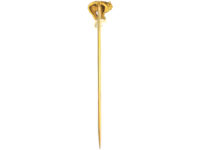 Edwardian 15ct Gold Tie Pin of a Polar Bear on a Baroque Pearl