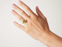 18ct Gold Peridot & Diamond Ring