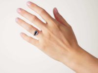 Art Deco 18ct Gold & Platinum, Sapphire & Diamond Ring