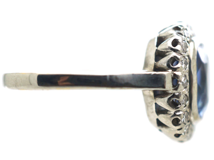 Art Deco Platinum, Sapphire & Diamond Ring